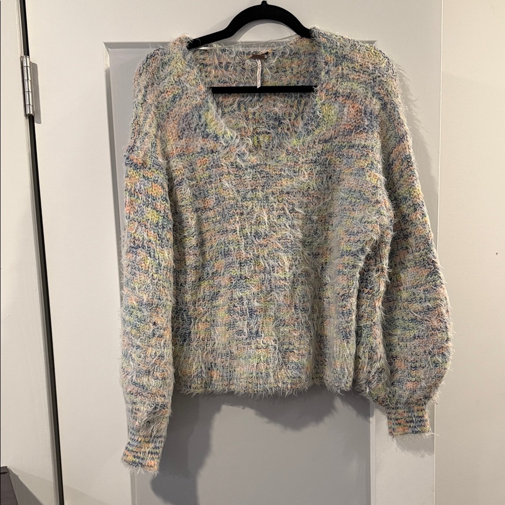 Free People Pastel V-Neck Sweater - Picture 1 of 3
